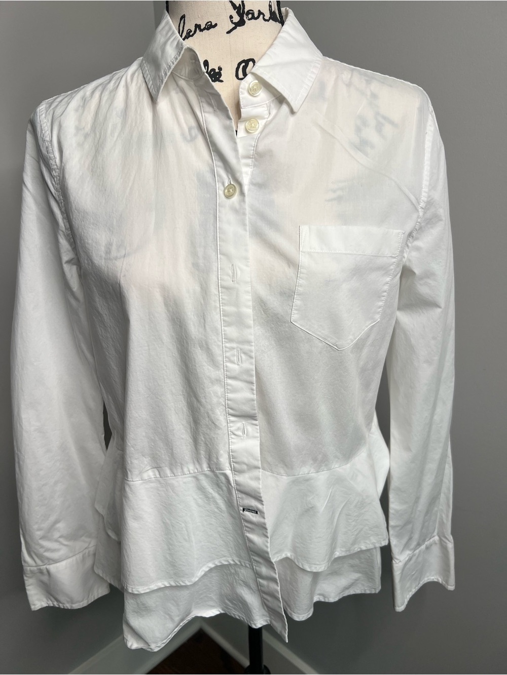 Kate Spade New York Broome Street White Peplum Button Down Shirt - Size M